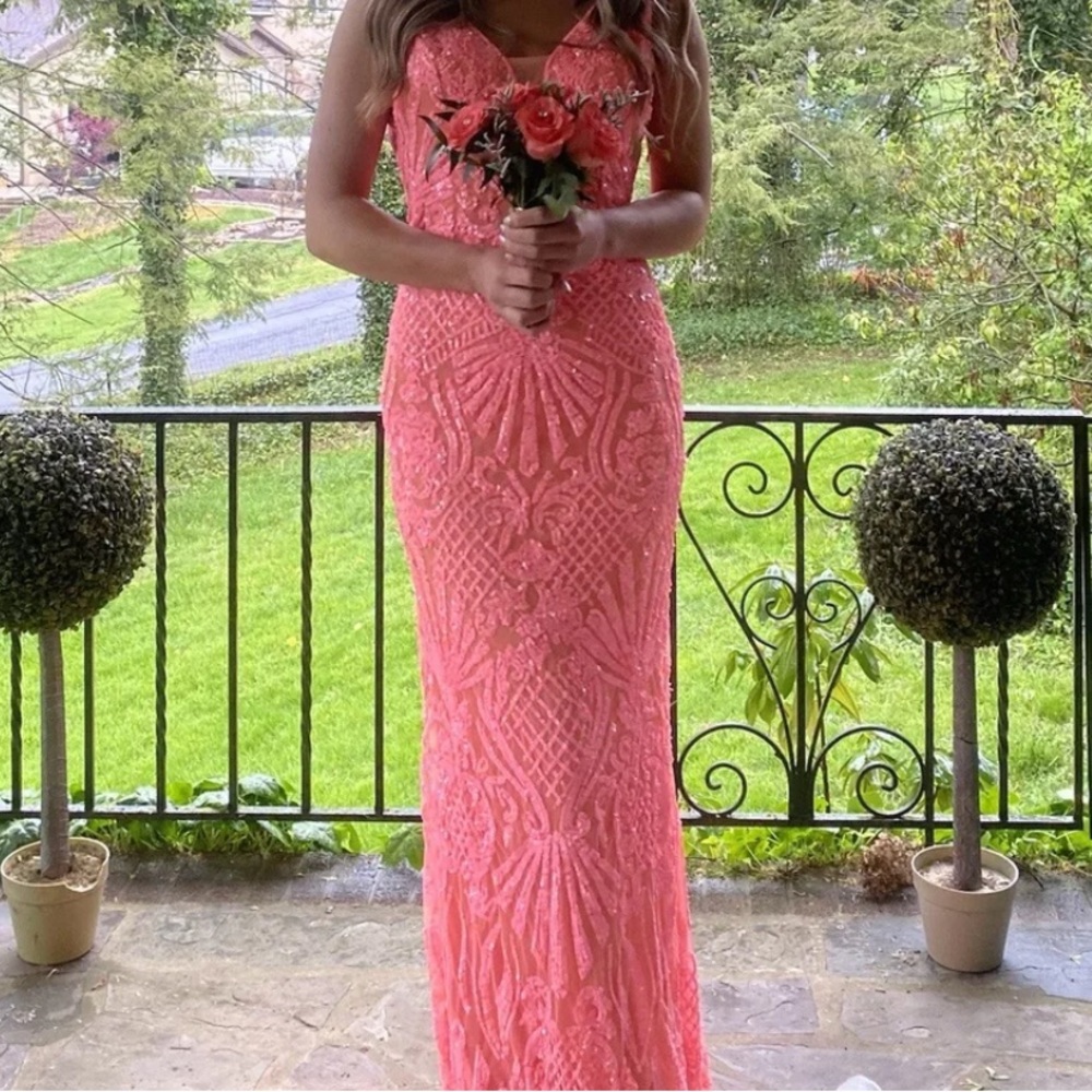 Prom Dress Primavera Couture Coral Mermaid Peach S 4